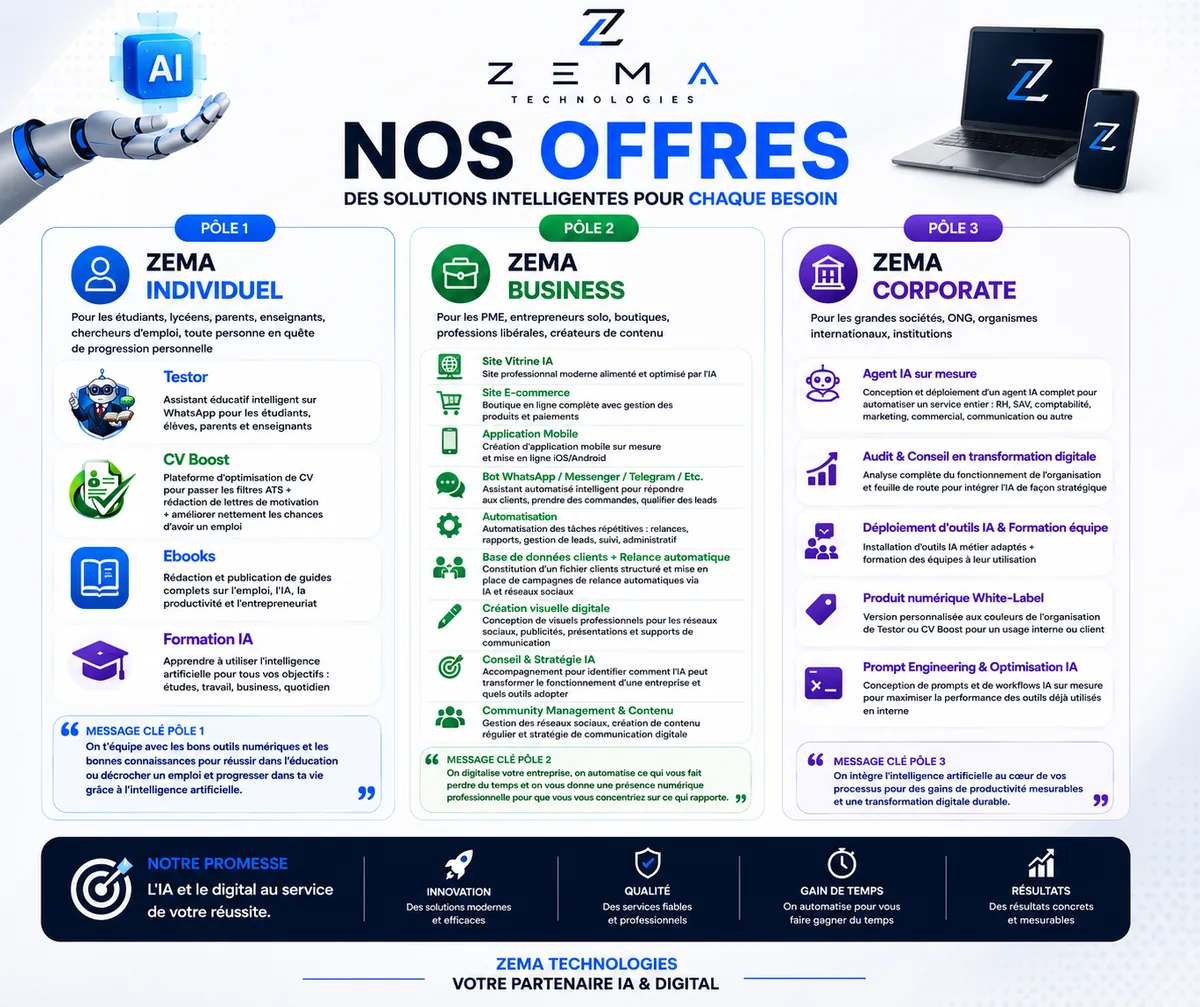 Nos offres ZEMA TECHNOLOGIES